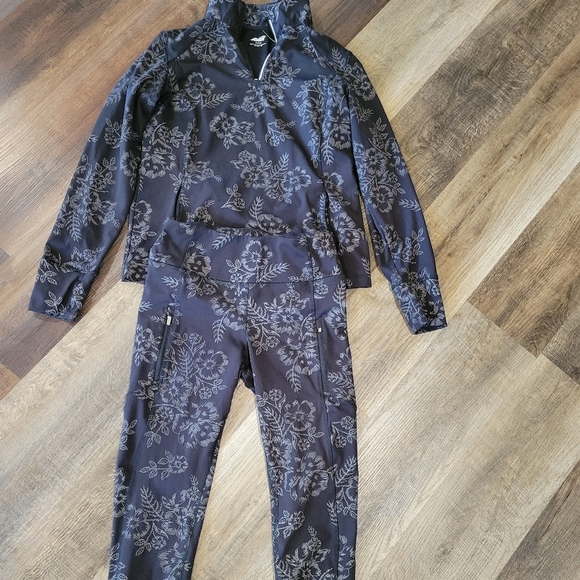 AVIA Floral Patterned Jacket and Pants Set - Picture 1 of 9